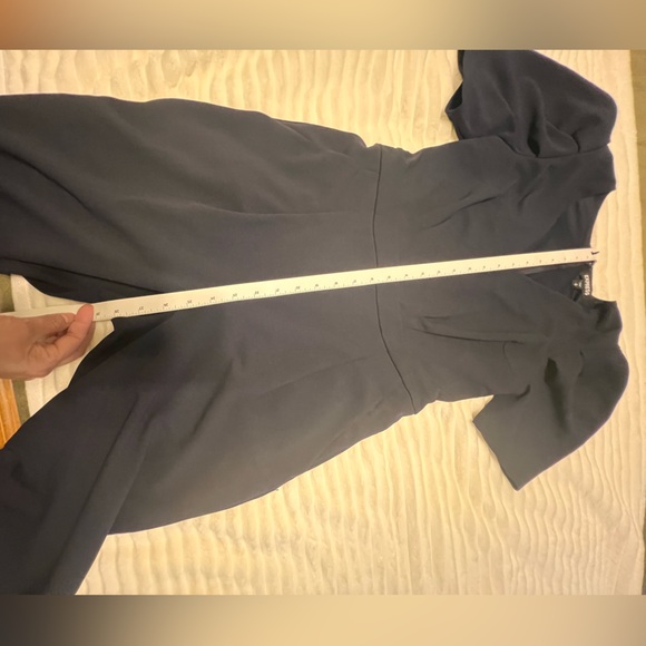 Express blue jumpsuit ruffle sleeve - Picture 8 of 10